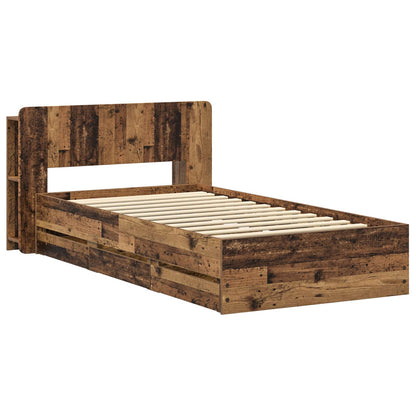 vidaXL Bed Frame with Storage Old Wood 80 x 200 cm Engineered Wood