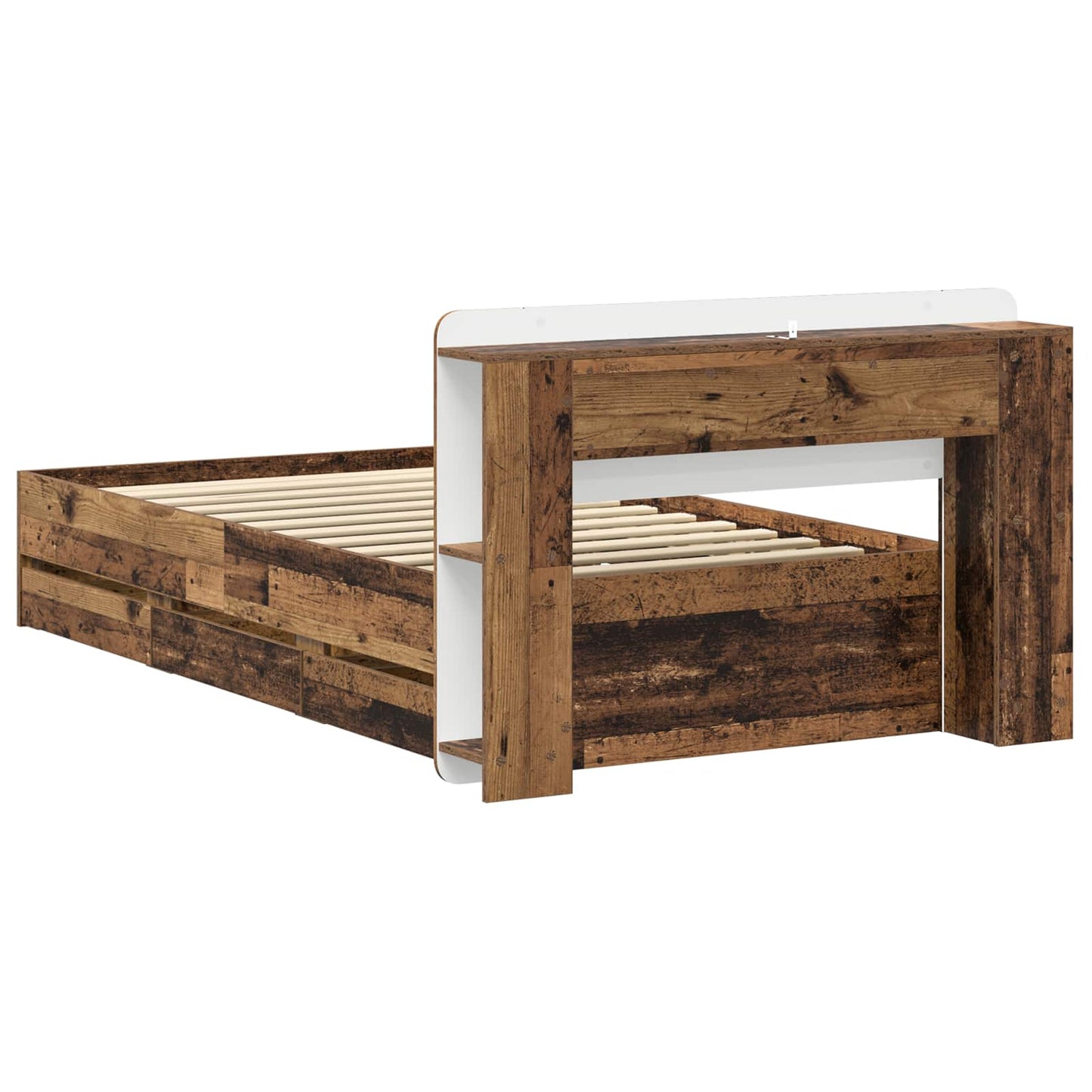 vidaXL Bed Frame with Storage Old Wood 80 x 200 cm Engineered Wood