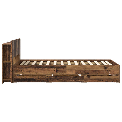 vidaXL Bed Frame with Storage Old Wood 80 x 200 cm Engineered Wood