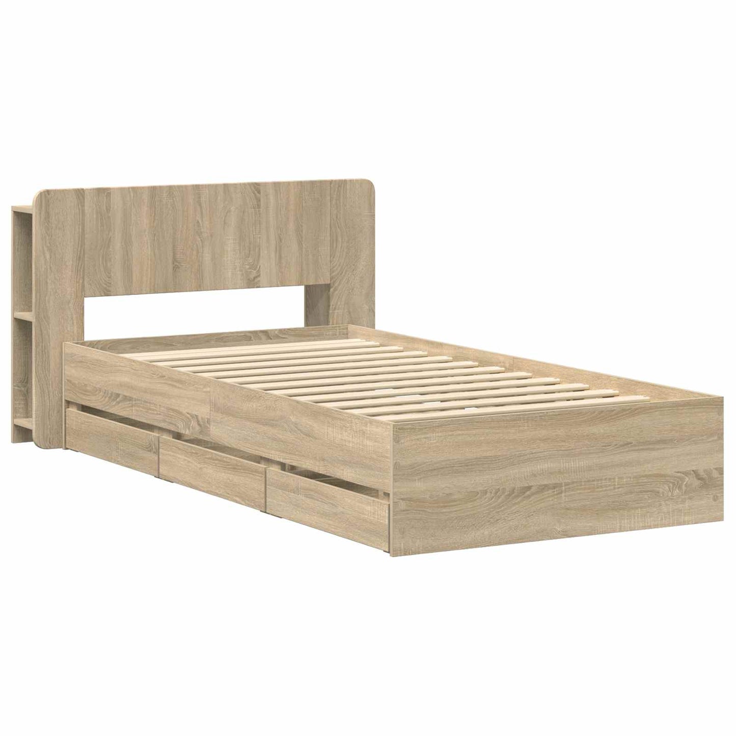 vidaXL Bed Frame with Storage and Headboard Sonoma Oak 80 x 200 cm