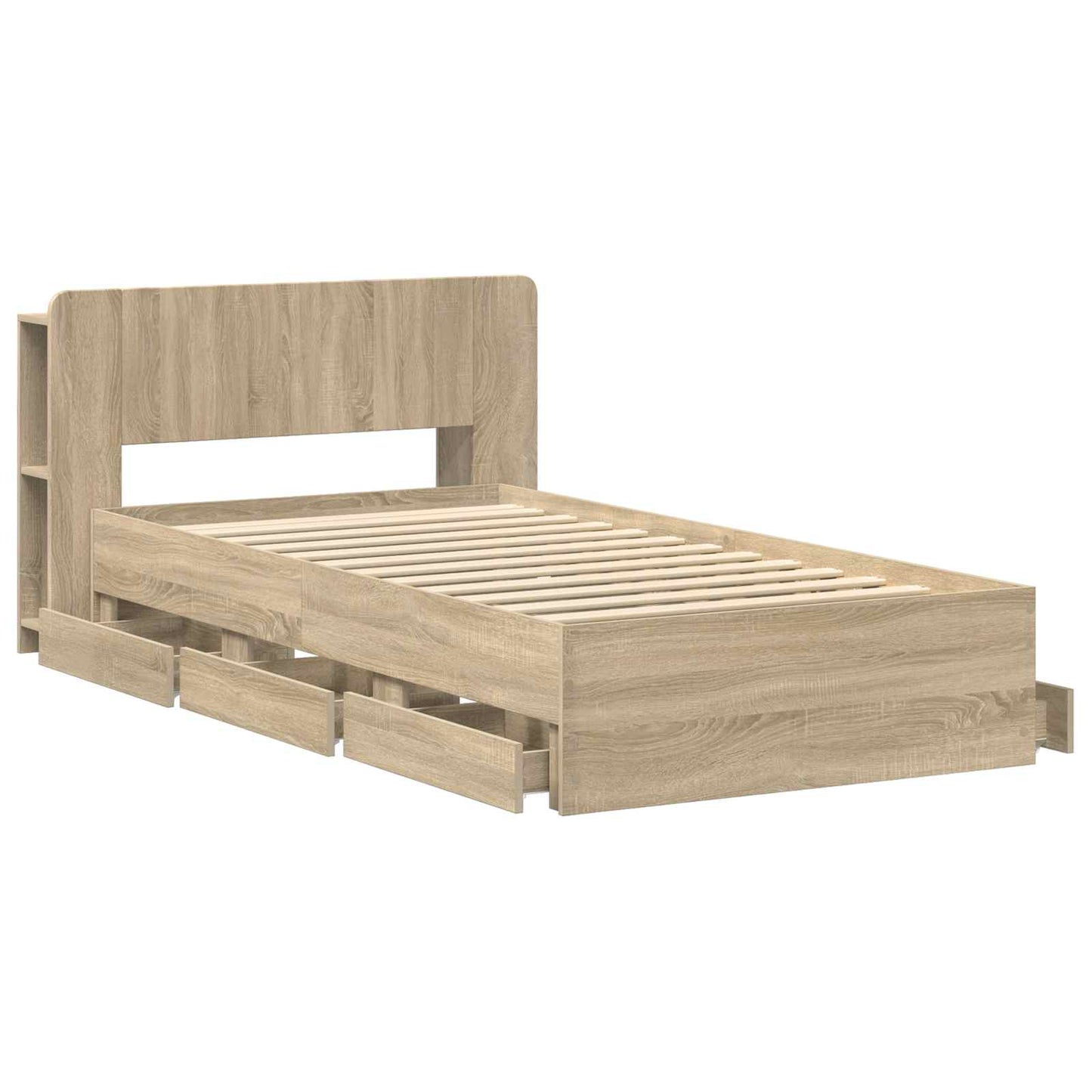 vidaXL Bed Frame with Storage and Headboard Sonoma Oak 80 x 200 cm
