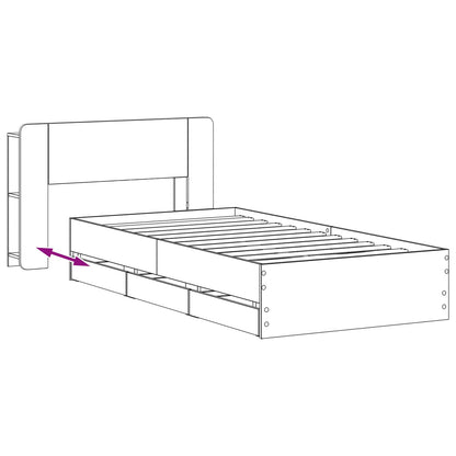 vidaXL Bed Frame with Storage and Headboard Sonoma Oak 80 x 200 cm