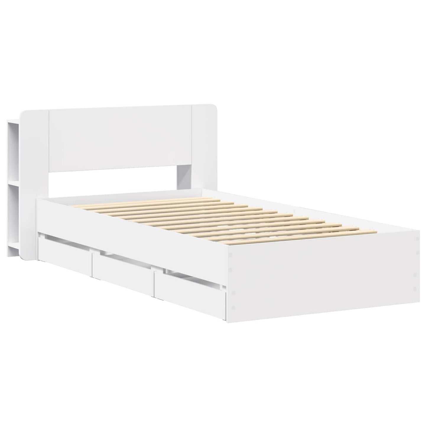 vidaXL Bed Frame with Storage White 80 x 200 cm Engineered Wood