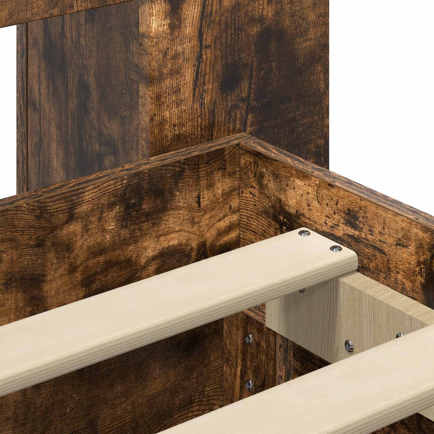 vidaXL Bed Frame with Storage Smoked Oak 90 x 200 cm Engineered Wood