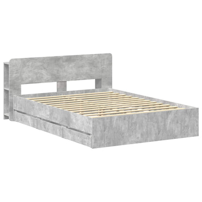 vidaXL Bed Frame with Storage Concrete Grey 150 x 200 cm