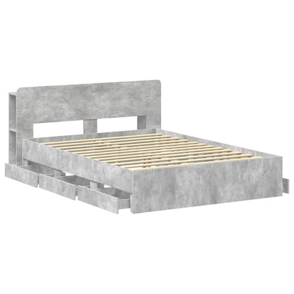 vidaXL Bed Frame with Storage Concrete Grey 150 x 200 cm