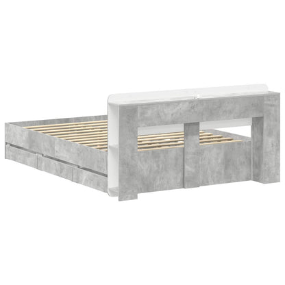 vidaXL Bed Frame with Storage Concrete Grey 150 x 200 cm