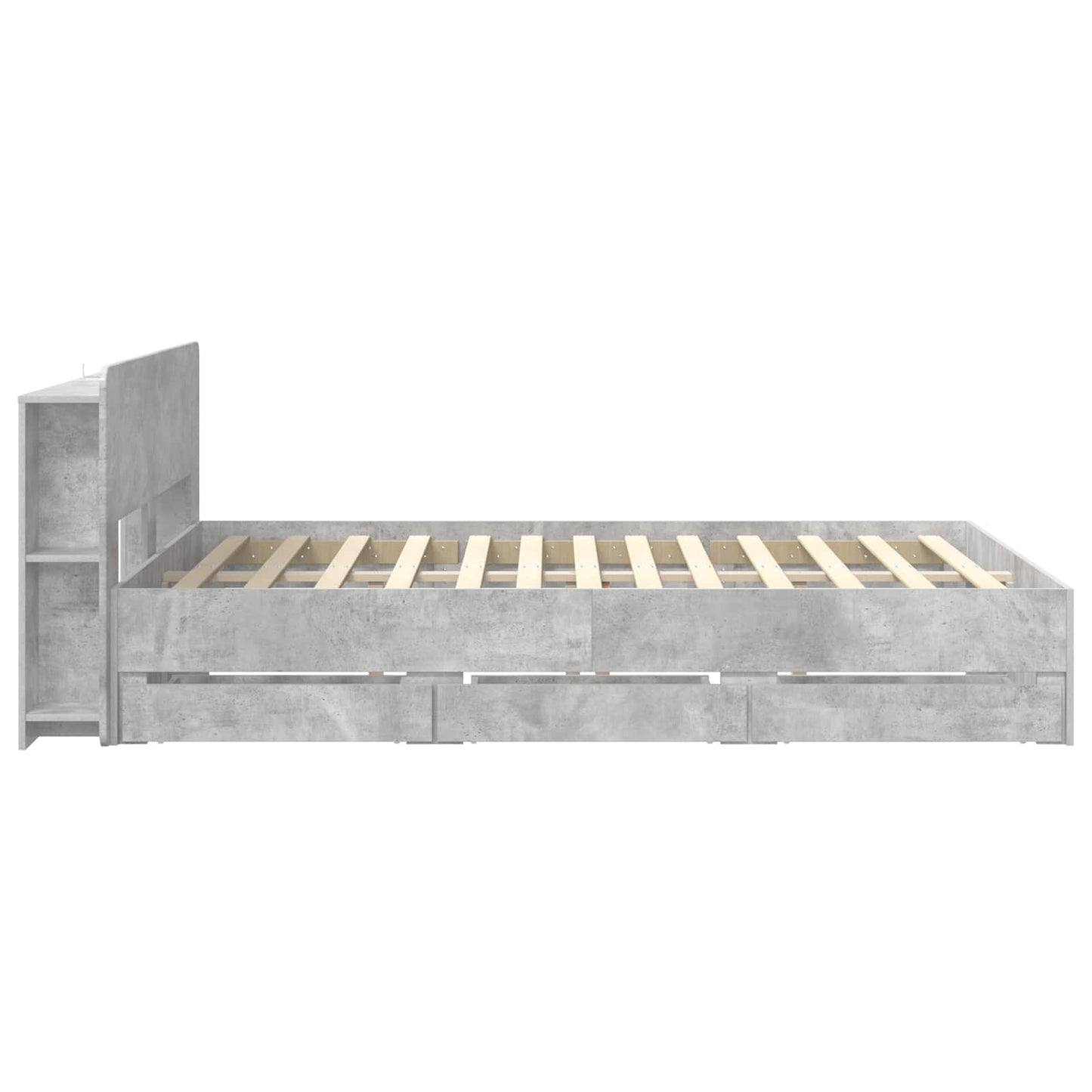 vidaXL Bed Frame with Storage Concrete Grey 150 x 200 cm