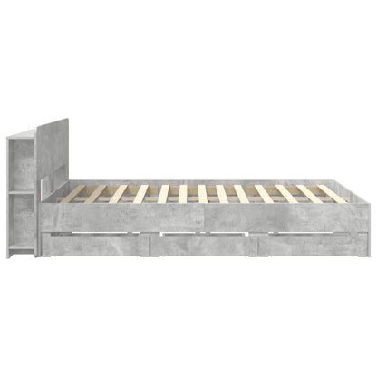 vidaXL Bed Frame with Storage Concrete Grey 150 x 200 cm