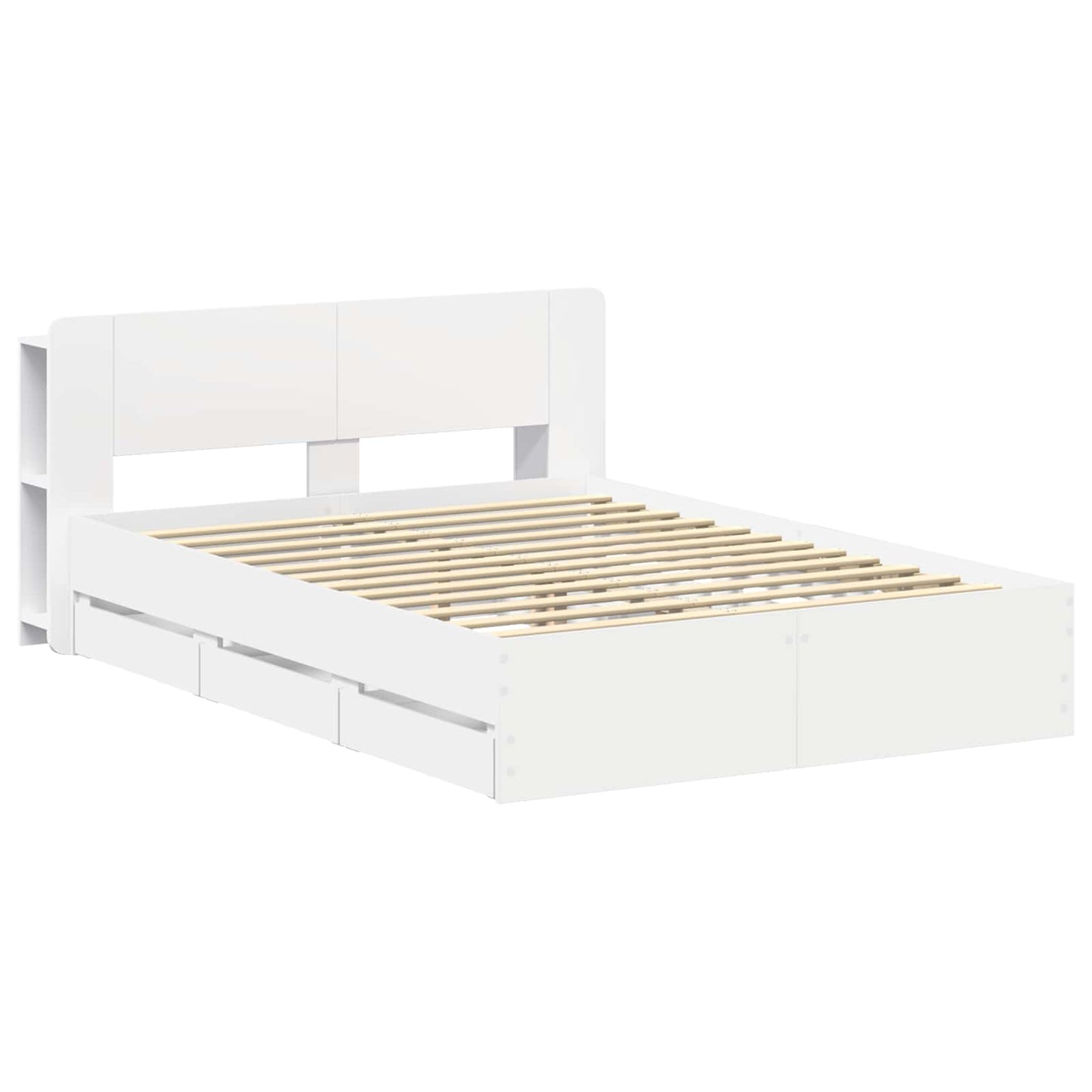 vidaXL Bed Frame with Storage White 150 x 200 cm Engineered Wood