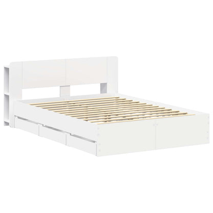 vidaXL Bed Frame with Storage White 150 x 200 cm Engineered Wood
