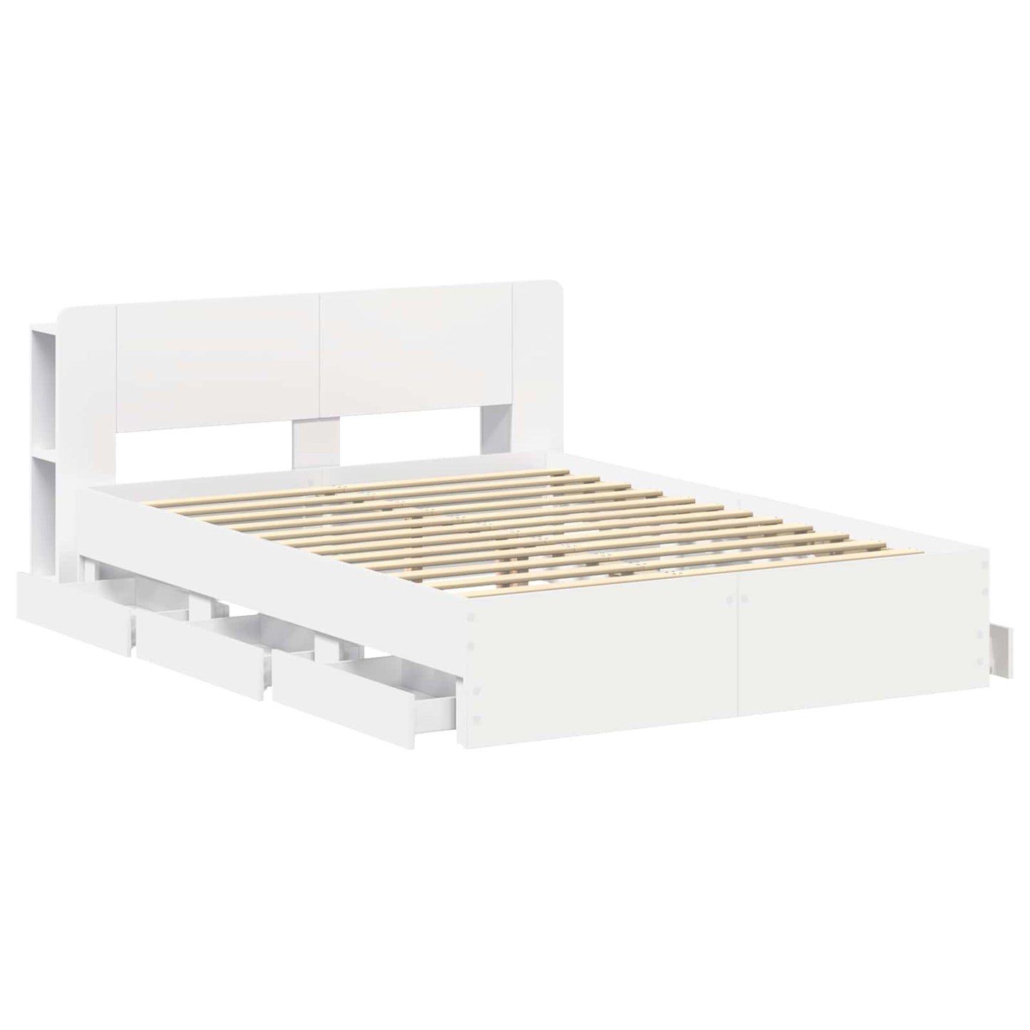 vidaXL Bed Frame with Storage White 150 x 200 cm Engineered Wood