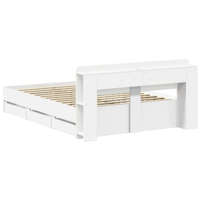 vidaXL Bed Frame with Storage White 150 x 200 cm Engineered Wood