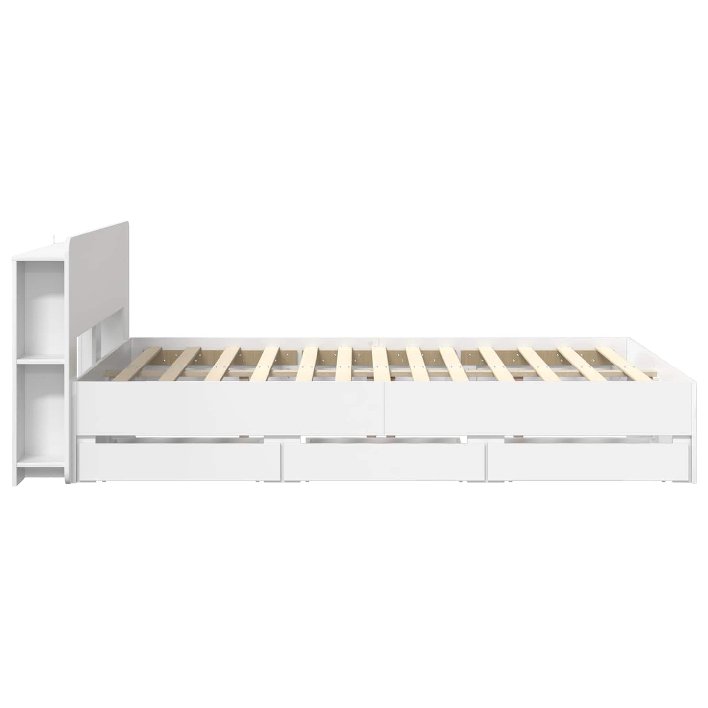 vidaXL Bed Frame with Storage White 150 x 200 cm Engineered Wood