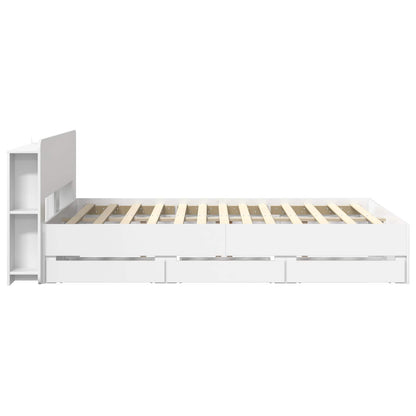 vidaXL Bed Frame with Storage White 150 x 200 cm Engineered Wood