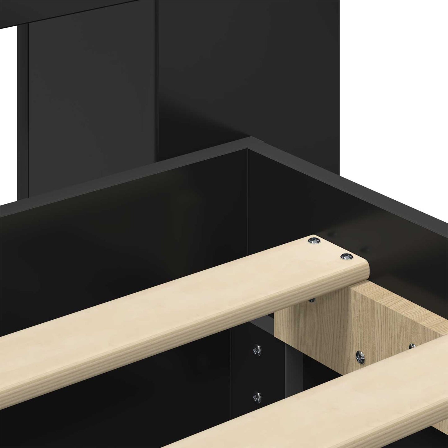 vidaXL Bed Frame with Storage Black 180 x 200 cm Engineered Wood