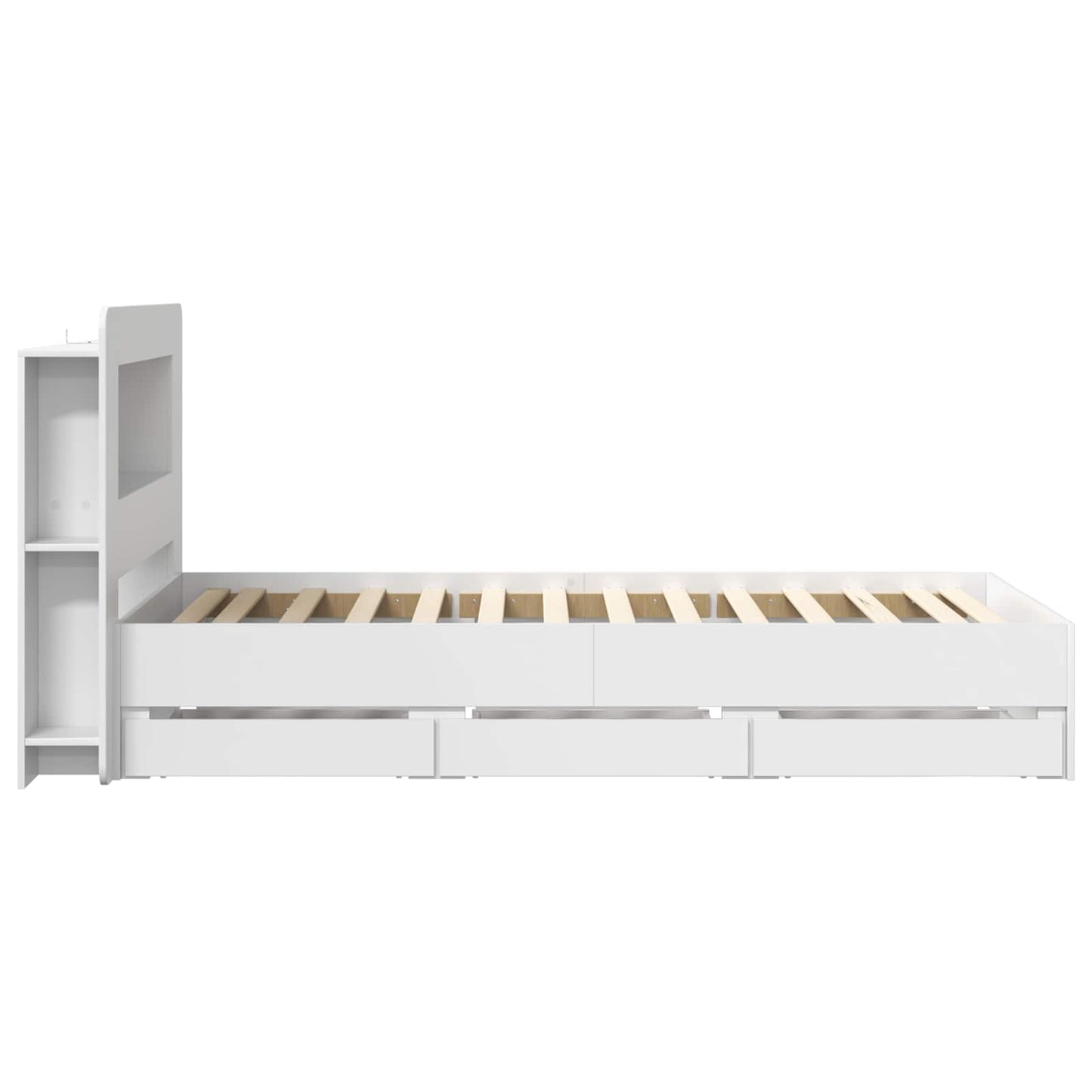 vidaXL Bed Frame with Storage White 75 x 190 cm Engineered Wood