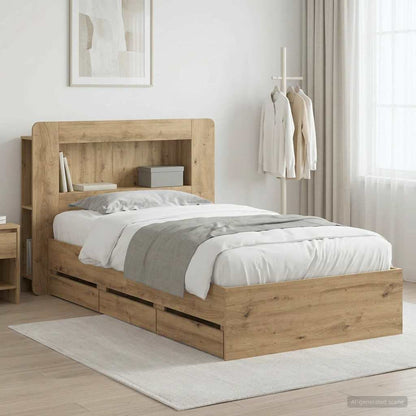 vidaXL Bed Frame with Storage Artisan Oak 80 x 200 cm Engineered Wood