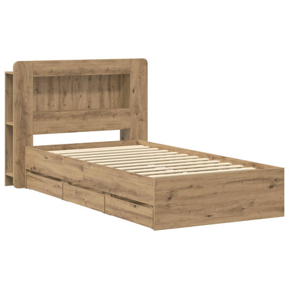 vidaXL Bed Frame with Storage Artisan Oak 80 x 200 cm Engineered Wood