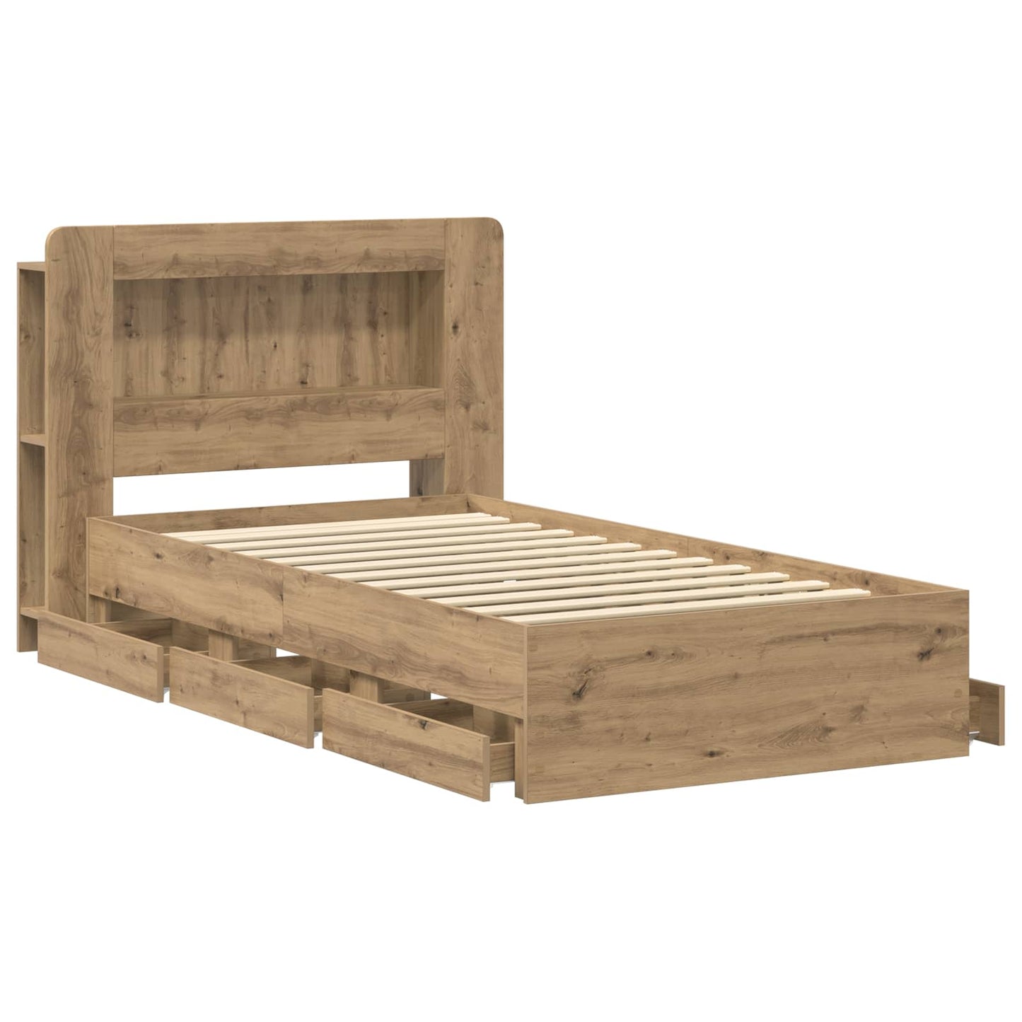 vidaXL Bed Frame with Storage Artisan Oak 80 x 200 cm Engineered Wood