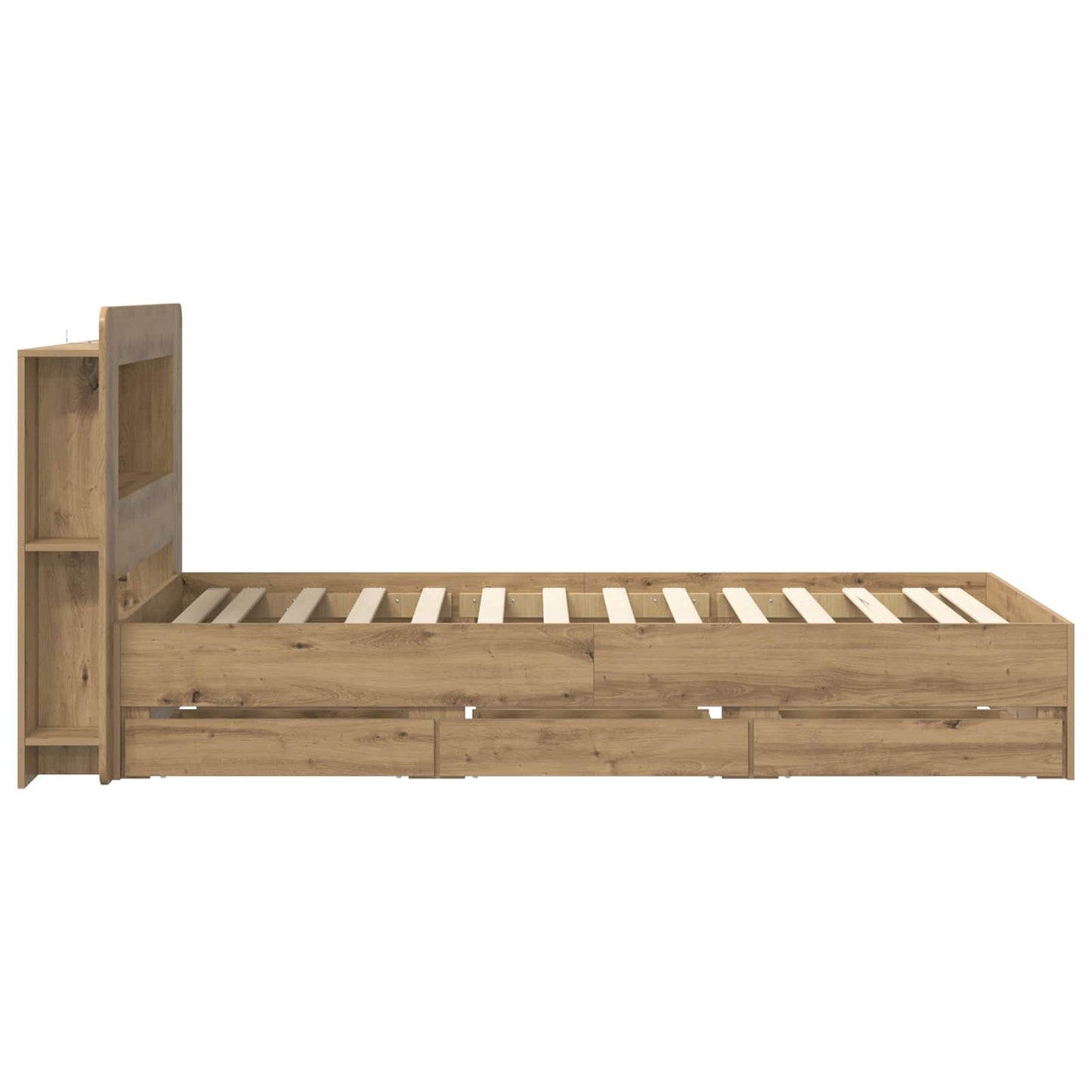 vidaXL Bed Frame with Storage Artisan Oak 80 x 200 cm Engineered Wood