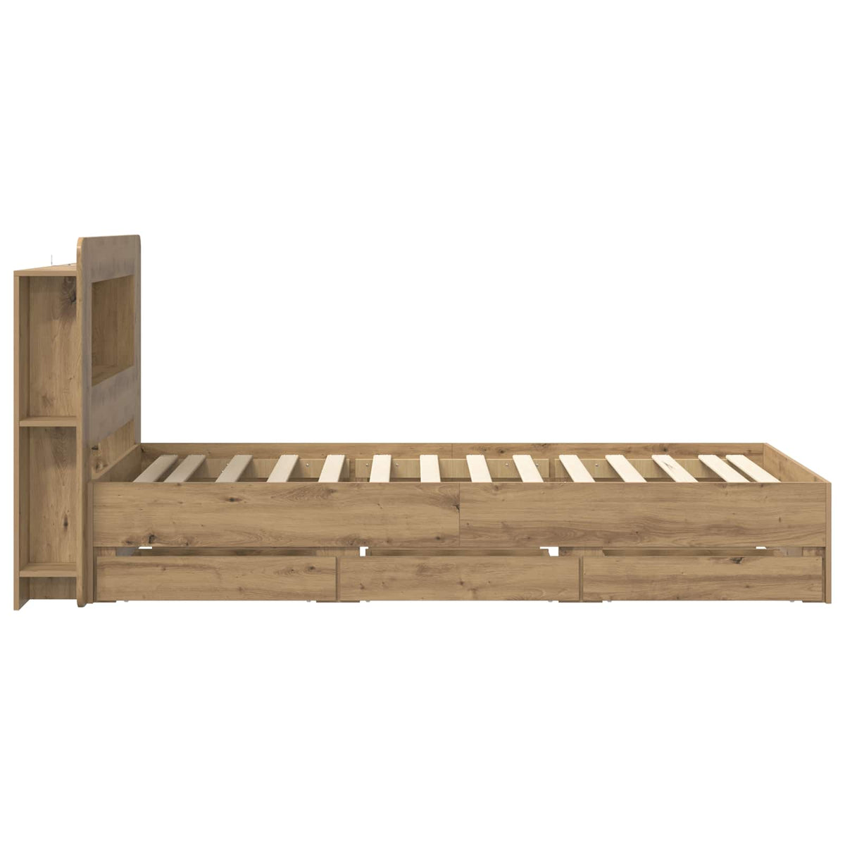 vidaXL Bed Frame with Storage and Headboard Artisan Oak 80 x 200 cm