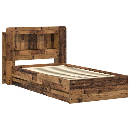 vidaXL Bed Frame with Storage Old Wood 80 x 200 cm Engineered Wood