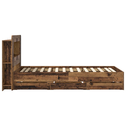 vidaXL Bed Frame with Storage Old Wood 80 x 200 cm Engineered Wood
