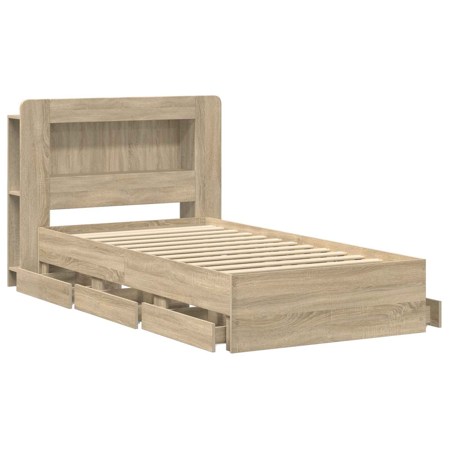vidaXL Bed Frame with Storage Sonoma Oak 80 x 200 cm Engineered Wood