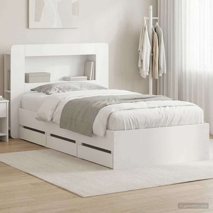 vidaXL Bed Frame with Storage White 80 x 200 cm Engineered Wood