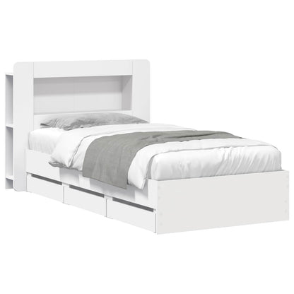 vidaXL Bed Frame with Storage White 80 x 200 cm Engineered Wood