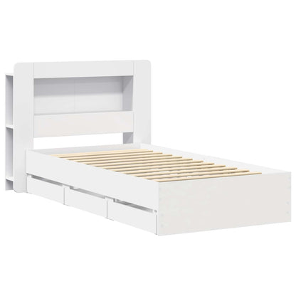 vidaXL Bed Frame with Storage White 80 x 200 cm Engineered Wood