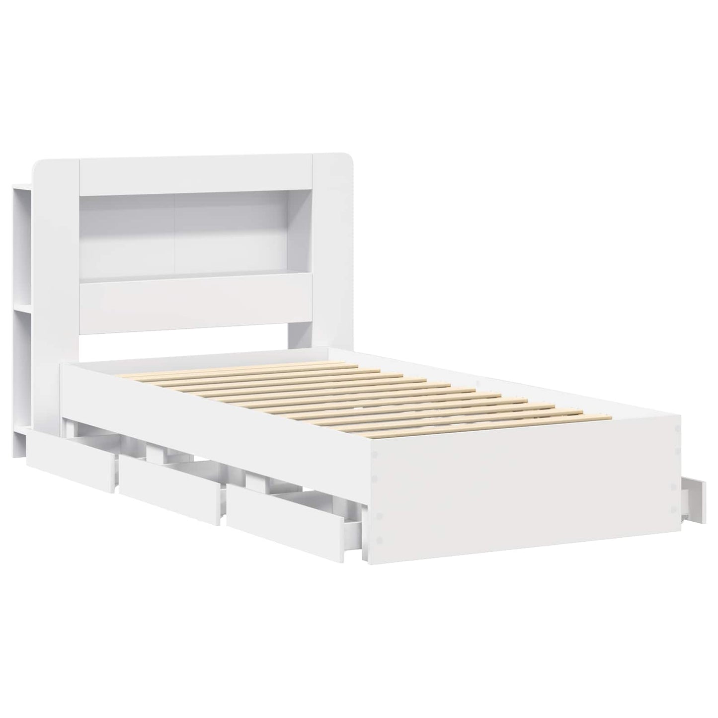 vidaXL Bed Frame with Storage White 80 x 200 cm Engineered Wood