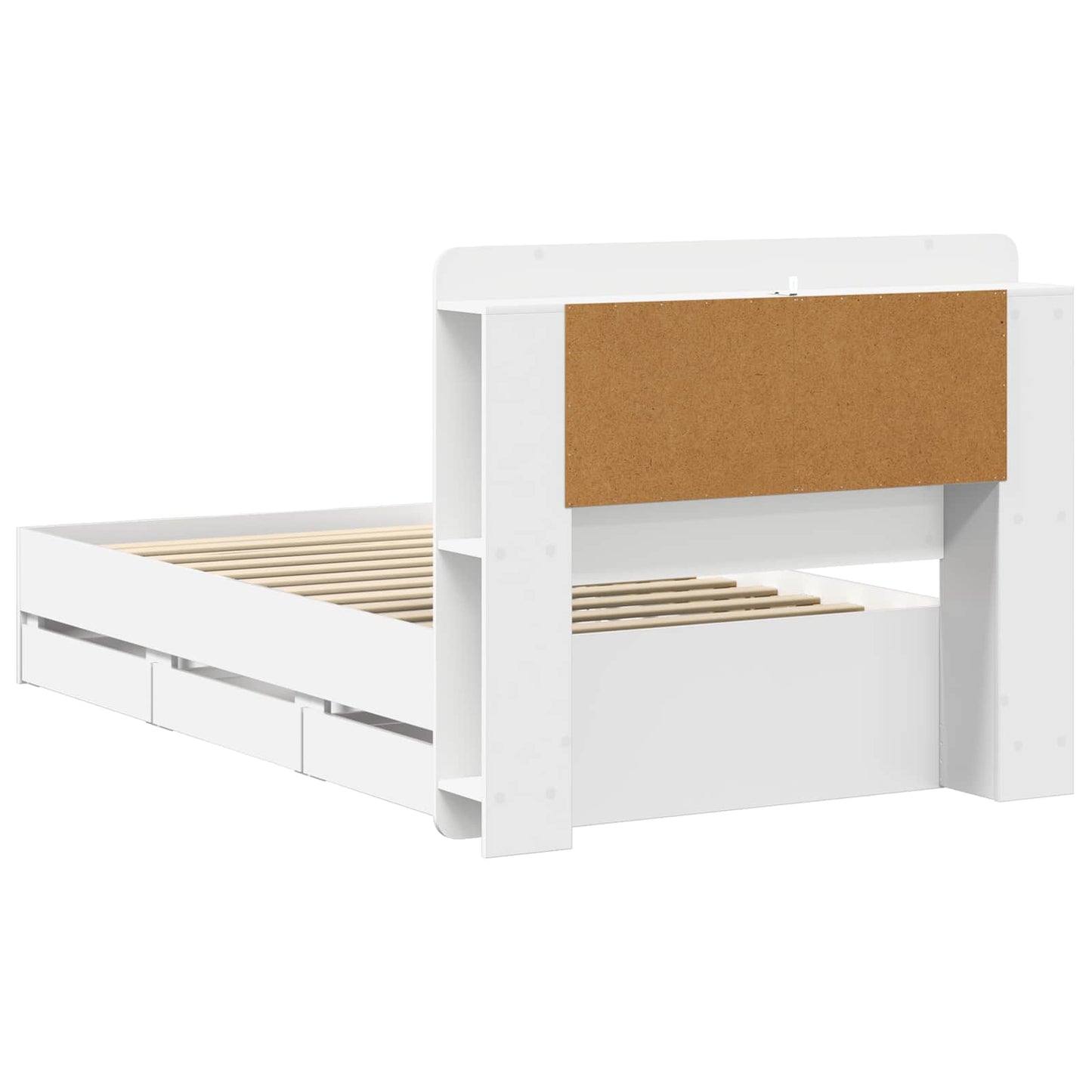 vidaXL Bed Frame with Storage White 80 x 200 cm Engineered Wood