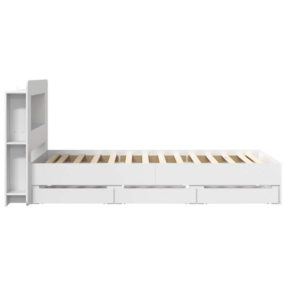 vidaXL Bed Frame with Storage White 80 x 200 cm Engineered Wood