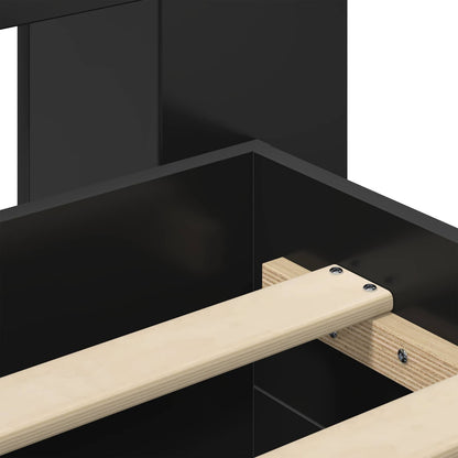 vidaXL Bed Frame with Storage Black 90 x 190 cm Engineered Wood