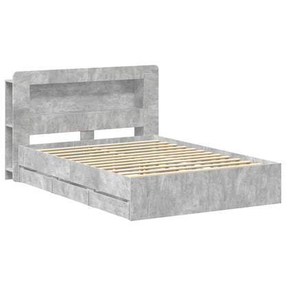 vidaXL Bed Frame with Storage Concrete Grey 150 x 200 cm