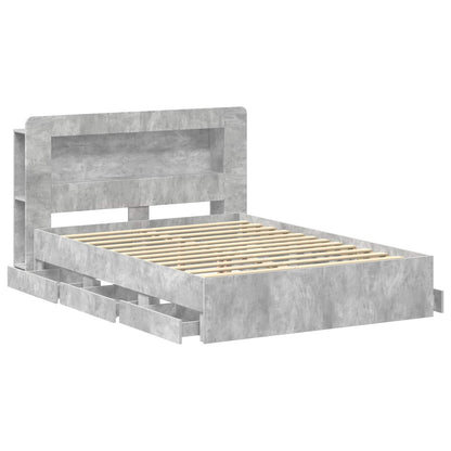 vidaXL Bed Frame with Storage Concrete Grey 150 x 200 cm