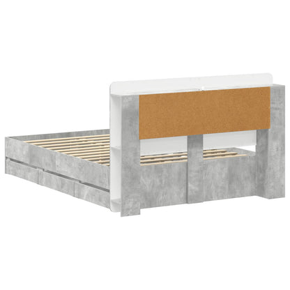 vidaXL Bed Frame with Storage Concrete Grey 150 x 200 cm