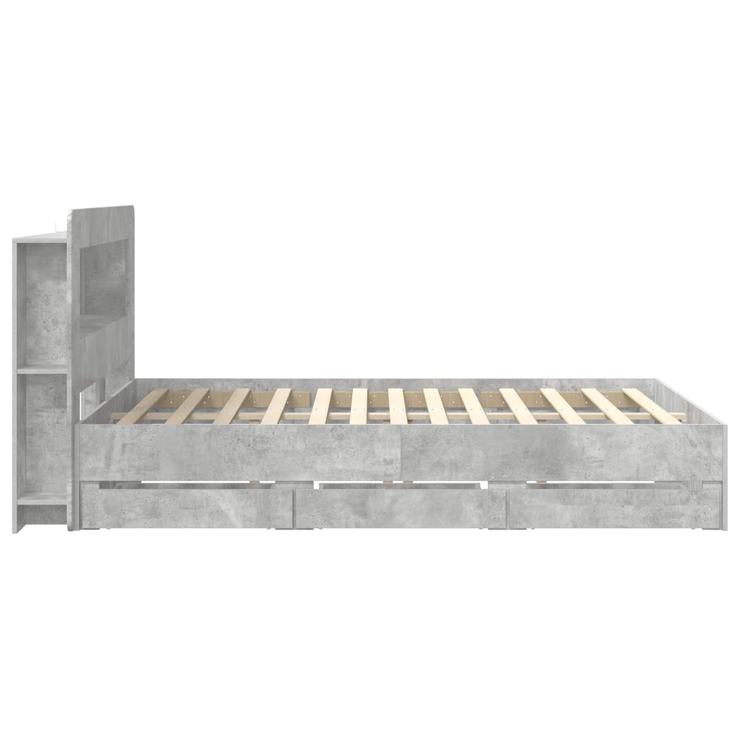 vidaXL Bed Frame with Storage Concrete Grey 150 x 200 cm