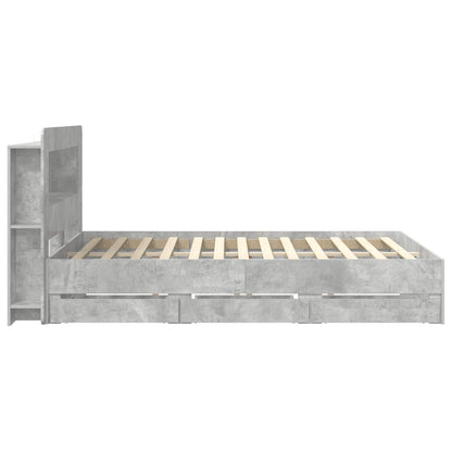 vidaXL Bed Frame with Storage Concrete Grey 150 x 200 cm