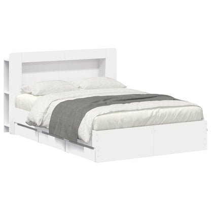 vidaXL Bed Frame with Storage White 150 x 200 cm Engineered Wood
