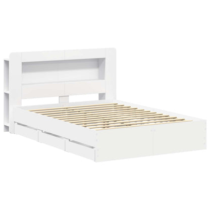 vidaXL Bed Frame with Storage White 150 x 200 cm Engineered Wood