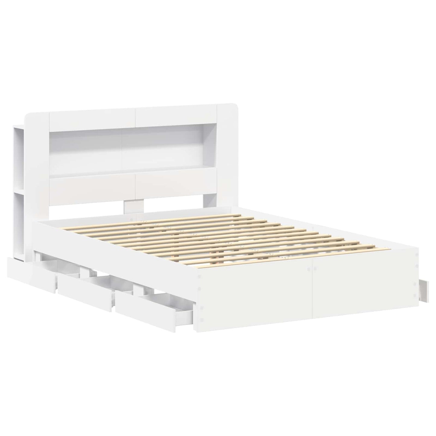 vidaXL Bed Frame with Storage White 150 x 200 cm Engineered Wood