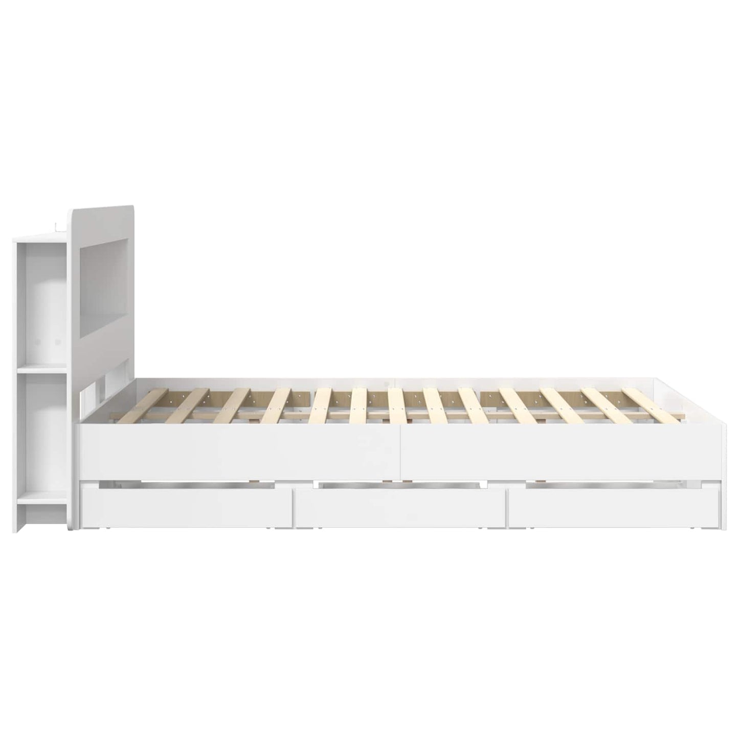 vidaXL Bed Frame with Storage White 150 x 200 cm Engineered Wood
