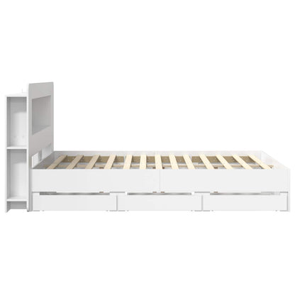 vidaXL Bed Frame with Storage White 150 x 200 cm Engineered Wood