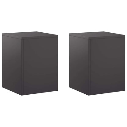 vidaXL Plant Stand 2 pcs Black 30 x 30 x 40 cm Steel