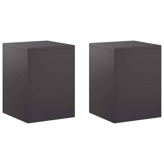 vidaXL Plant Stand 2 pcs Black 30 x 30 x 40 cm Steel