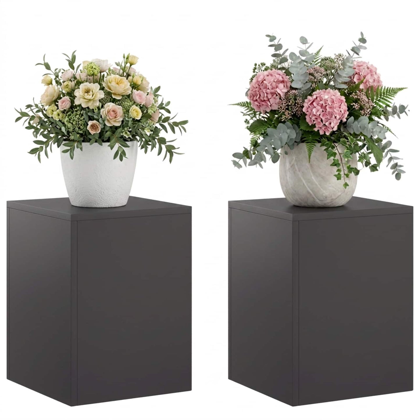 vidaXL Plant Stand 2 pcs Black 30 x 30 x 40 cm Steel