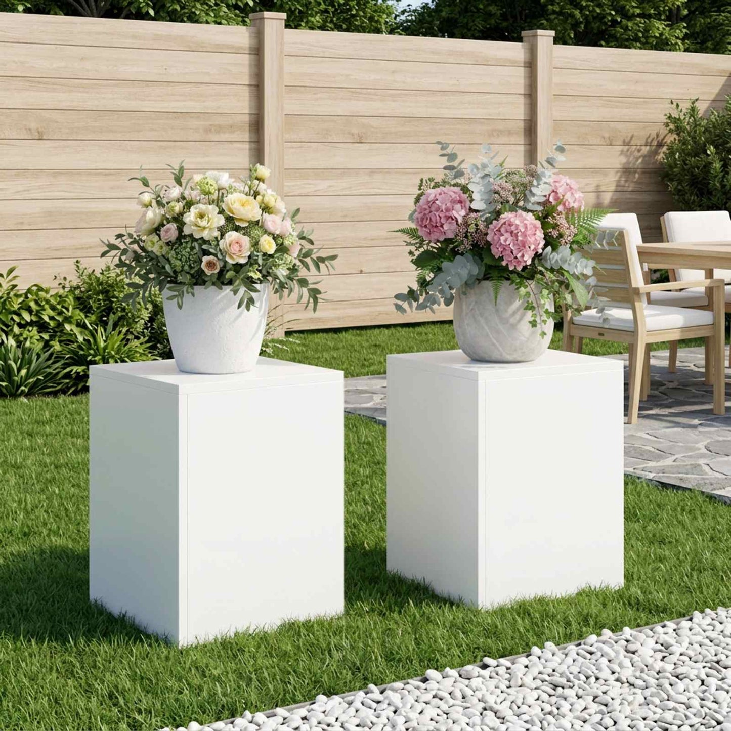 vidaXL Plant Stand 2 pcs White 30 x 30 x 40 cm Steel